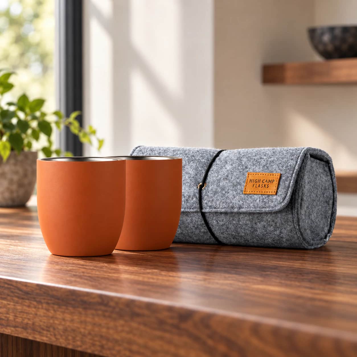 High Camp Parkside Tumbler 2-Pack on a walnut counter