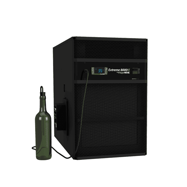 WhisperKOOL Extreme 8000ti cooling unit with wine bottle sensor, angled studio shot