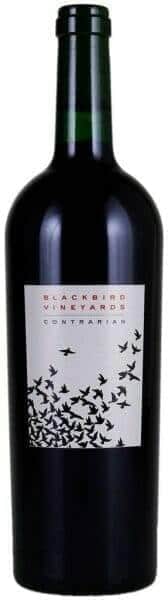 Blackbird Vineyards Contrarian red blend bottle on white background