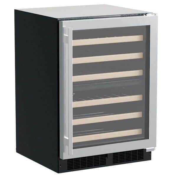 Marvel 24-inch high efficiency dual zone wine cellar, stainless finish