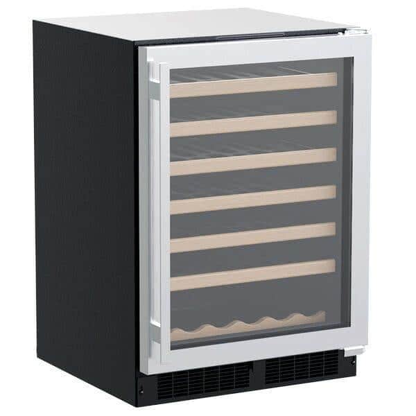 Marvel 24-inch standard efficiency single zone wine cooler, angled view