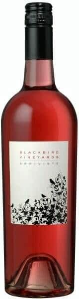 Blackbird Vineyards Arriviste rose bottle on white background