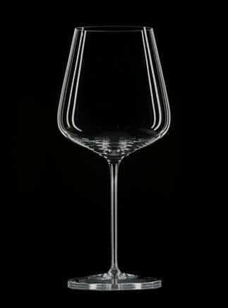 Zalto Bordeaux crystal wine glass on black background
