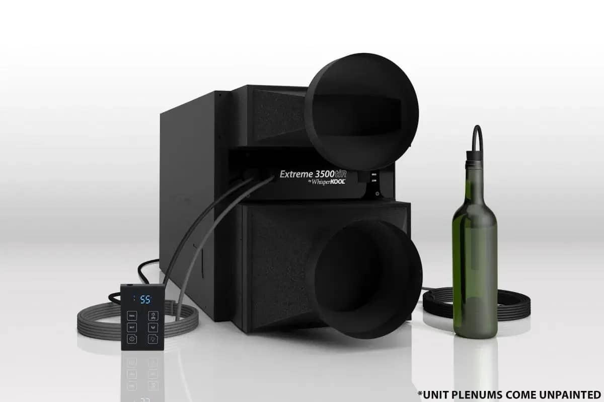 WhisperKool Extreme 3500ti ducted cooling unit with digital controller and bottle.