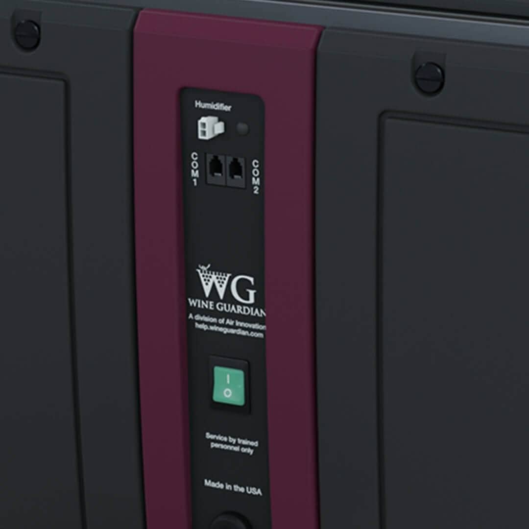 Wine Guardian ducted cooling unit control panel and humidifier port