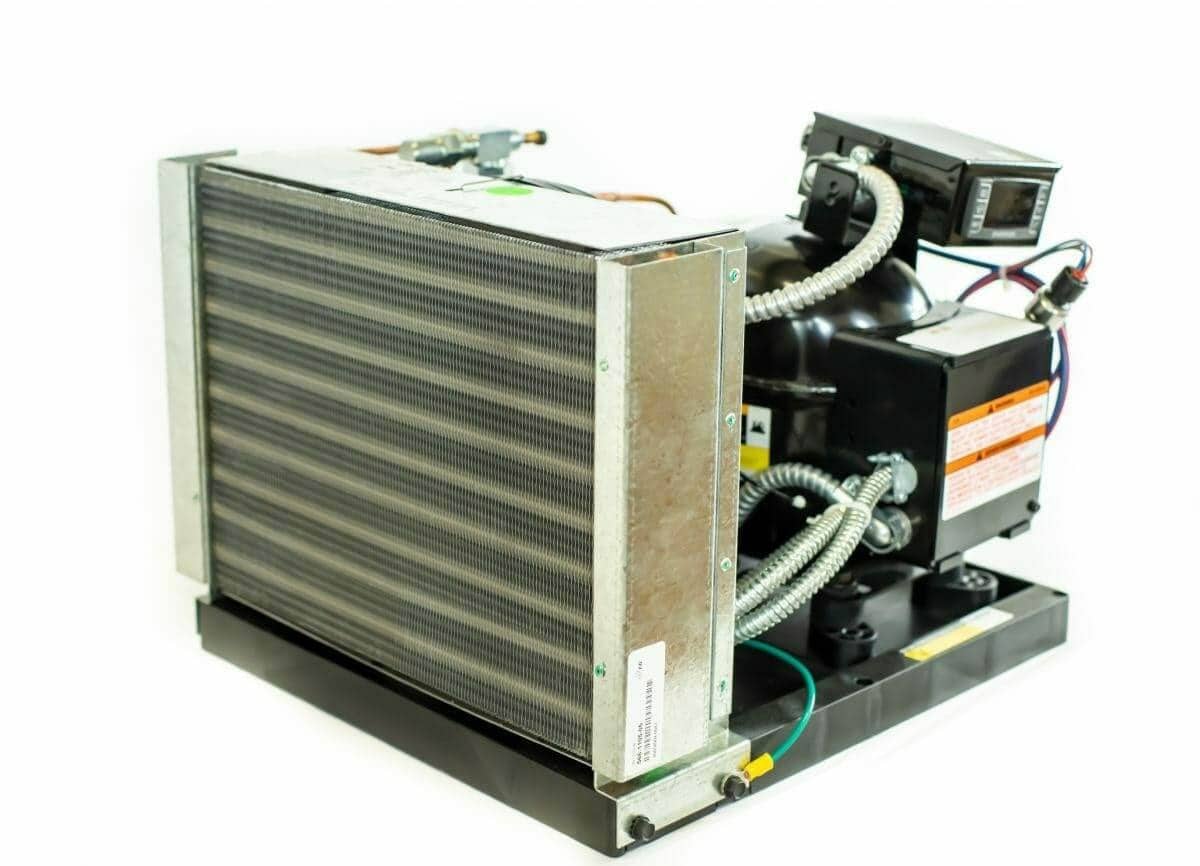 WhisperKOOL Platinum Split 8000 condenser unit on white background