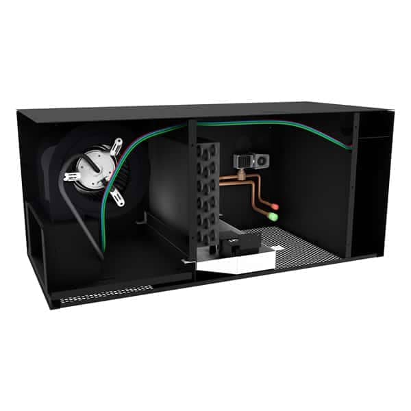 Cutaway rendering of WhisperKOOL Mini ceiling-mount unit interior