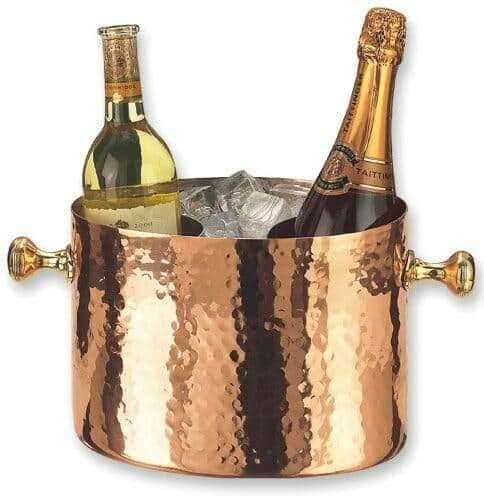 Old Dutch copper double-bottle cooler chilling wine and champagne