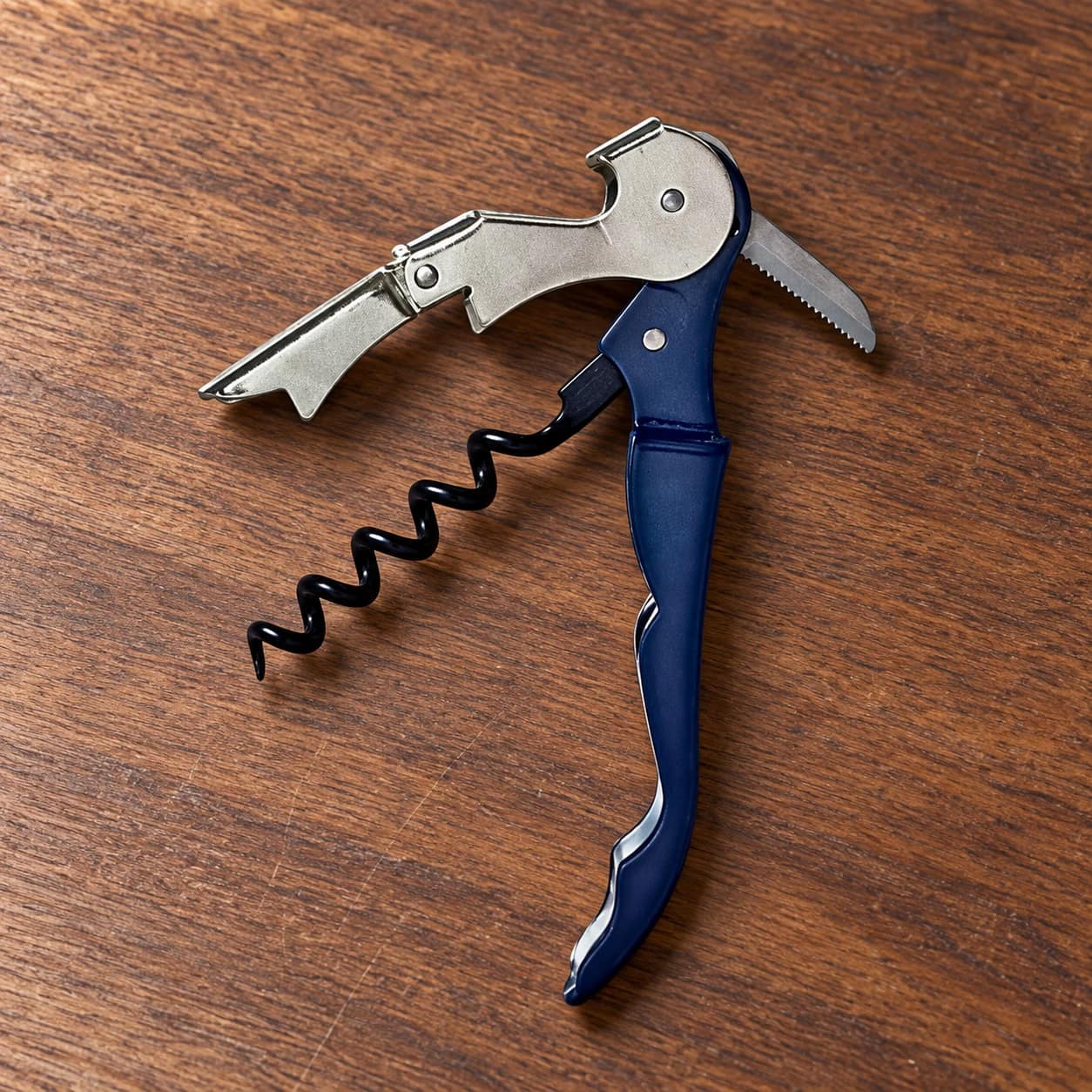 Napa Valley Pulltap Corkscrew on a walnut counter