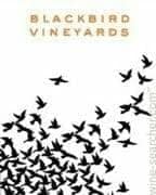Blackbird Vineyards label with a flock of black birds illustration