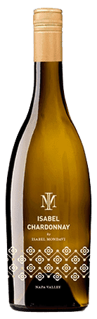 Isabel Chardonnay bottle by Isabel Mondavi on white background