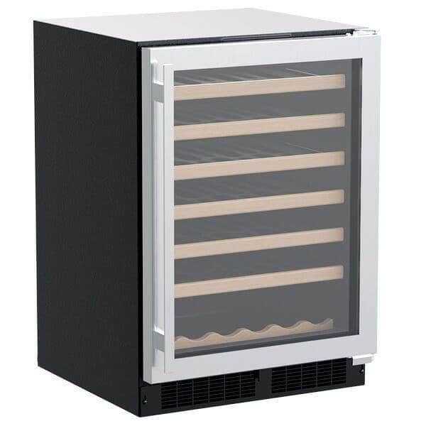 Marvel 24-inch standard efficiency single zone wine cooler, angled view