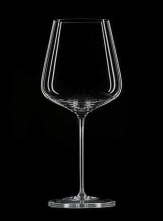 Zalto Bordeaux crystal wine glass on black background