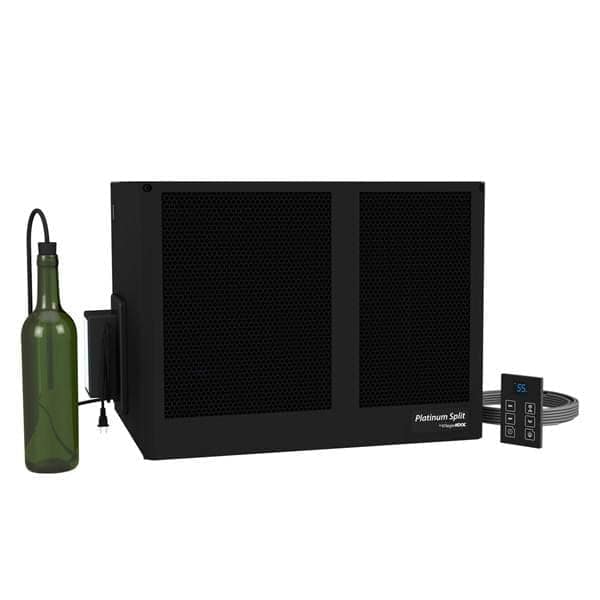 WhisperKOOL Platinum Split 4000 ductless cooling unit with wine bottle sensor and digital controller