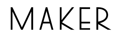 Maker wine wordmark logo in thin black type