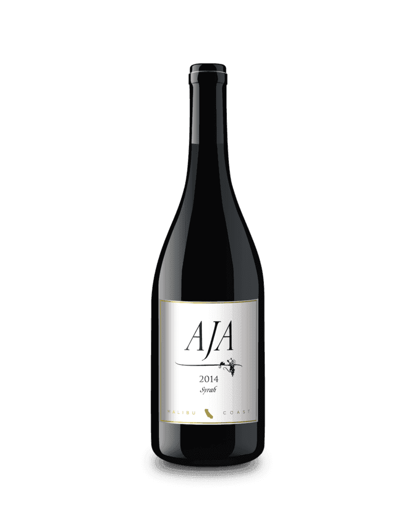 AJA Vineyards 2014 Malibu Coast Syrah bottle on white background