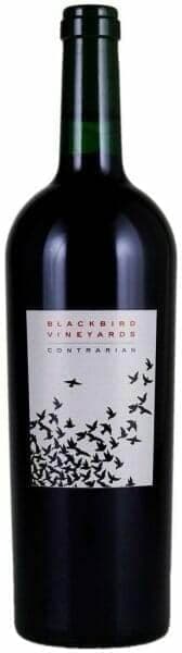 Blackbird Vineyards Contrarian red blend bottle on white background