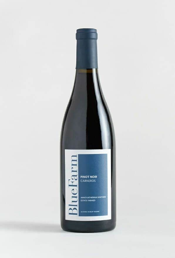 BlueFarm 2018 Carneros Pinot Noir bottle on white background