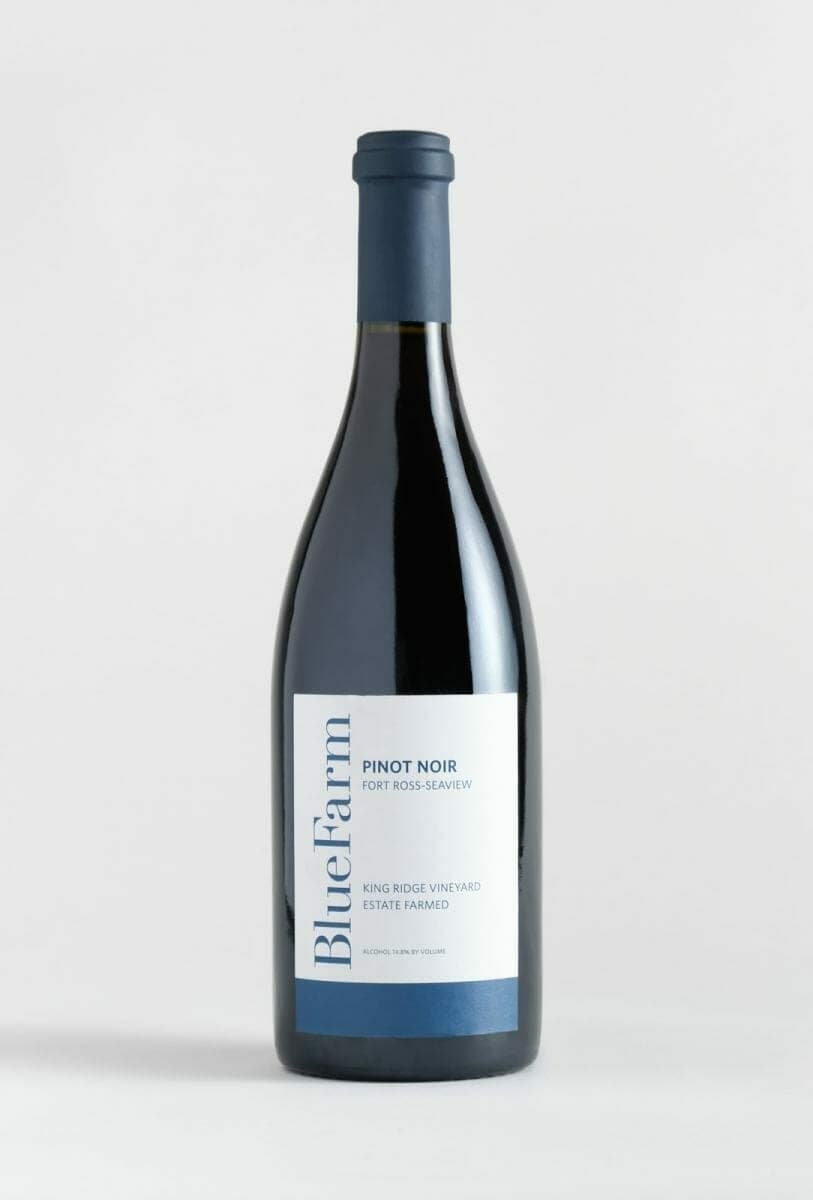 BlueFarm Fort Ross-Seaview Pinot Noir bottle on white background