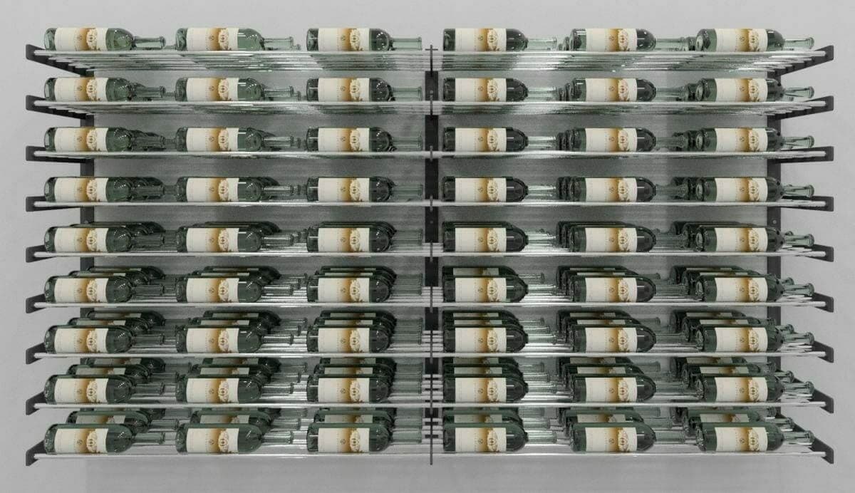 Evolution Series Wine Wall 45" extension kit, black metal wall rack holding wine bottles
