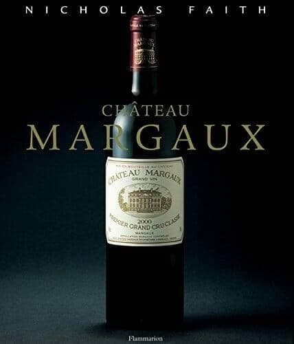 Chateau Margaux book cover by Nicholas Faith with bottle photograph