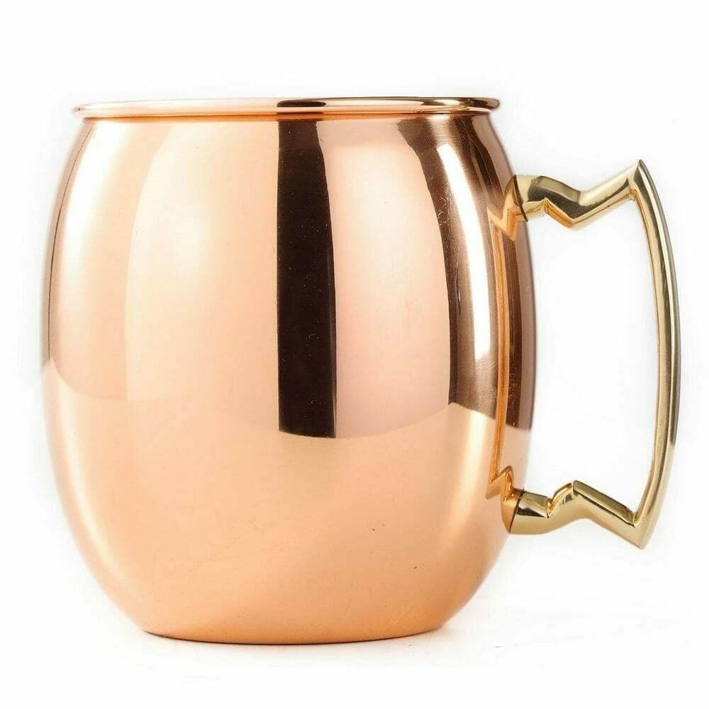 Old Dutch copper Moscow Mule mug with a brass zigzag handle