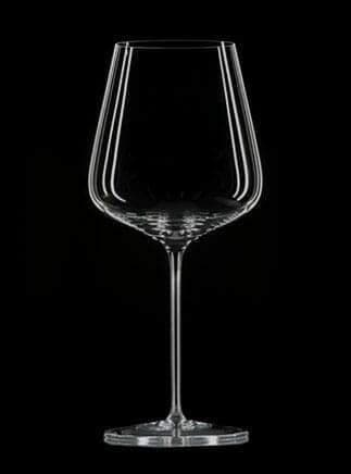 Zalto Bordeaux crystal wine glass on black background