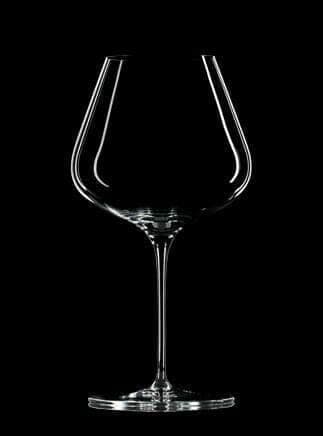 Zalto Burgundy crystal wine glass on black background