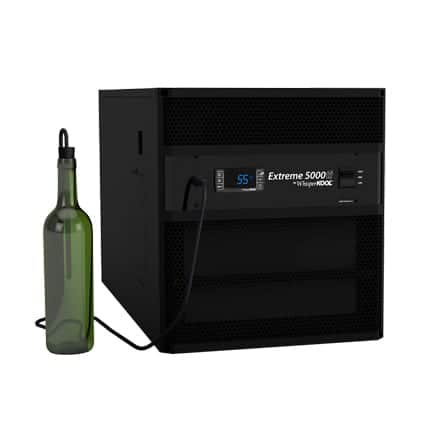 WhisperKOOL Extreme 5000ti cooling unit with wine bottle sensor, angled studio shot