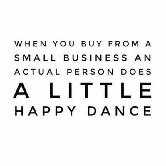 Small Business Saturday quote graphic on white background