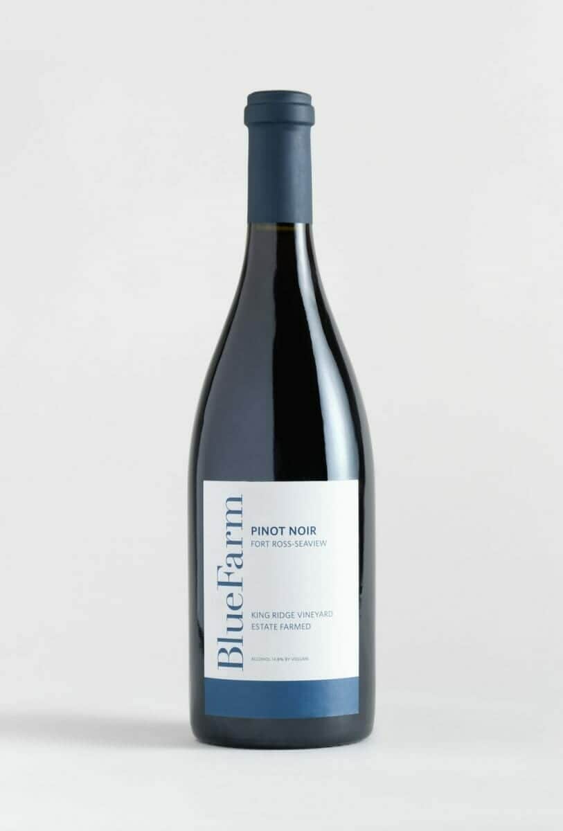 BlueFarm Fort Ross-Seaview Pinot Noir bottle on white background