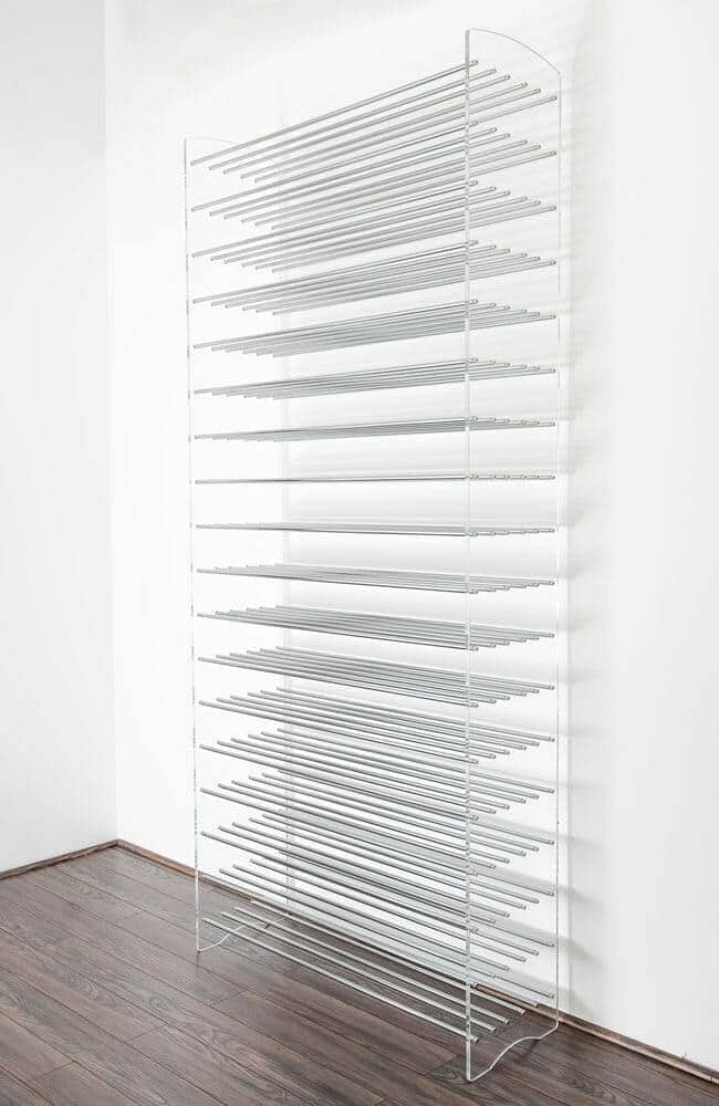 Evolution Series 8 wine tower, empty, freestanding in room corner