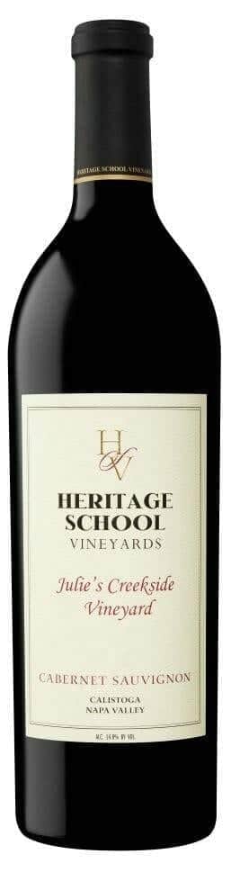 Bottle of Heritage School Vineyards Julie's Creekside Cabernet Sauvignon