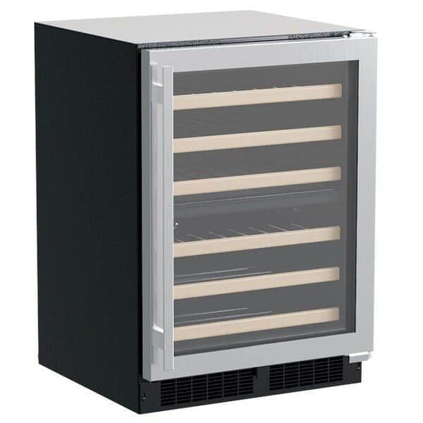 Marvel 24-inch high efficiency dual zone wine cellar, stainless finish