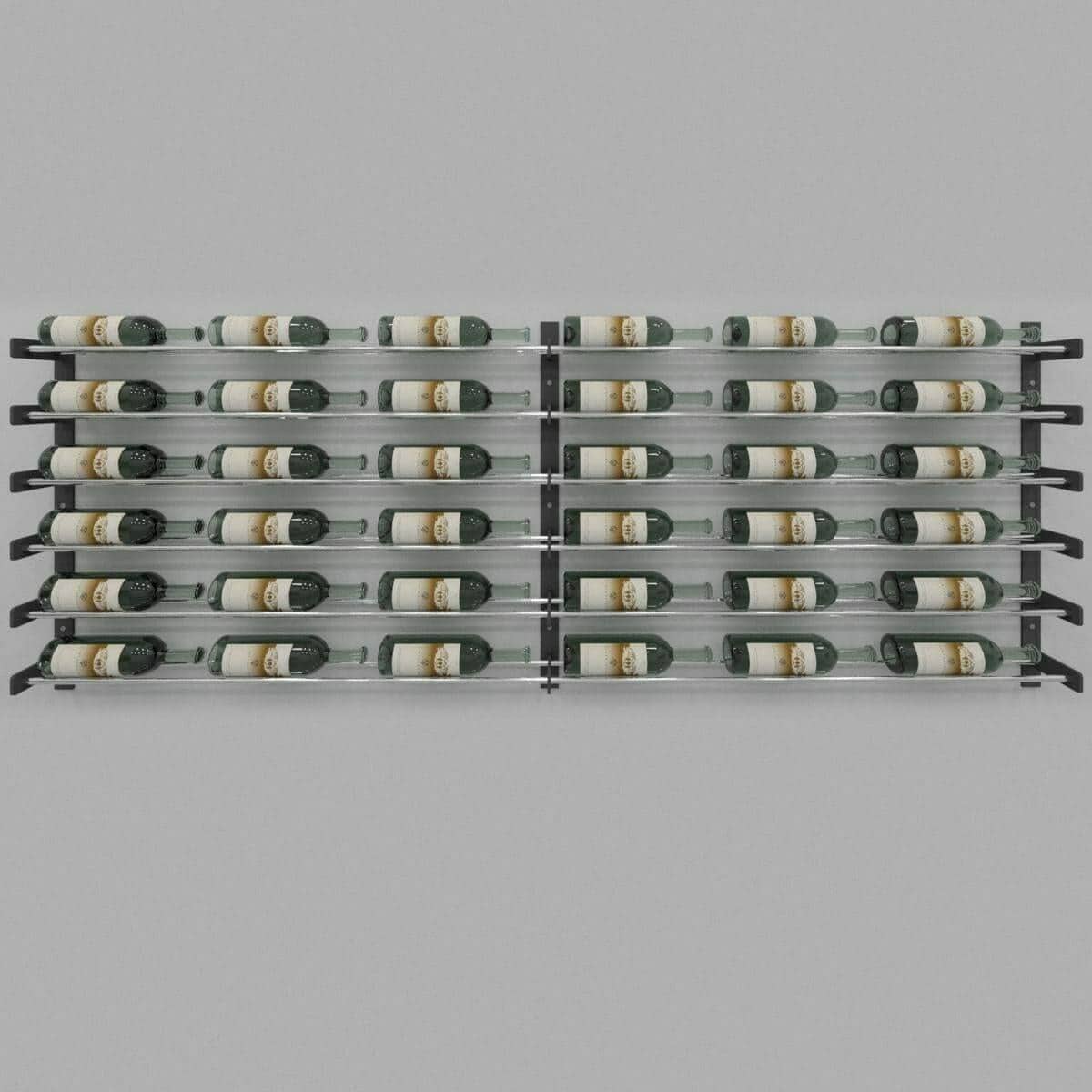Evolution Wine Wall 30-inch rack with six rows of wine bottles