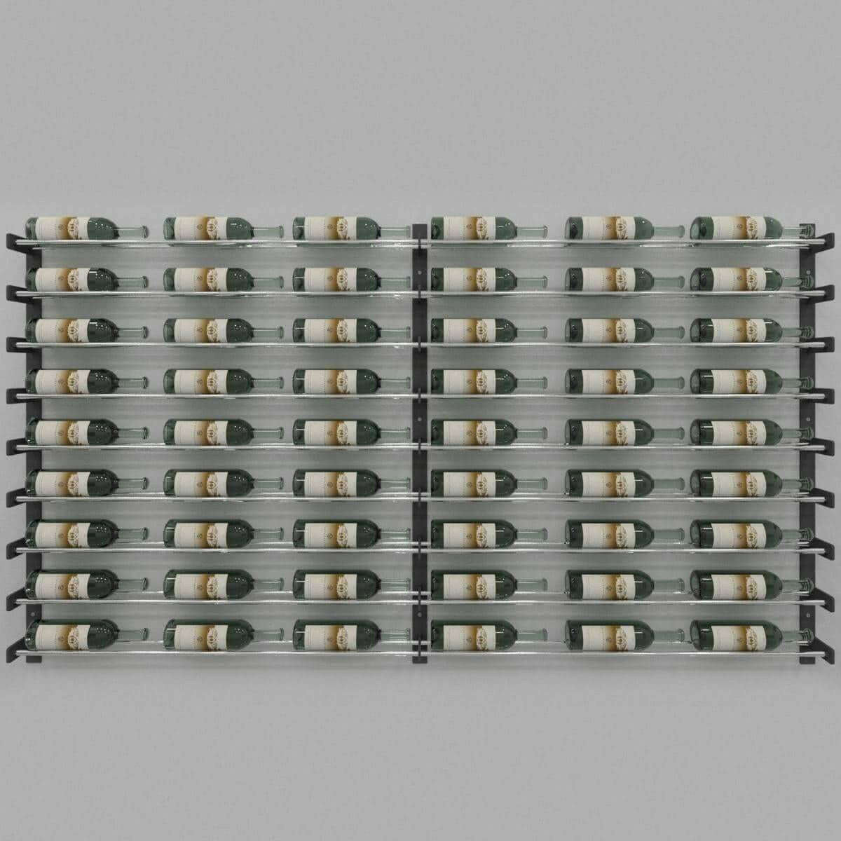 Evolution Series Wine Wall 45" extension kit, tiled wall racks with bottles on grey background