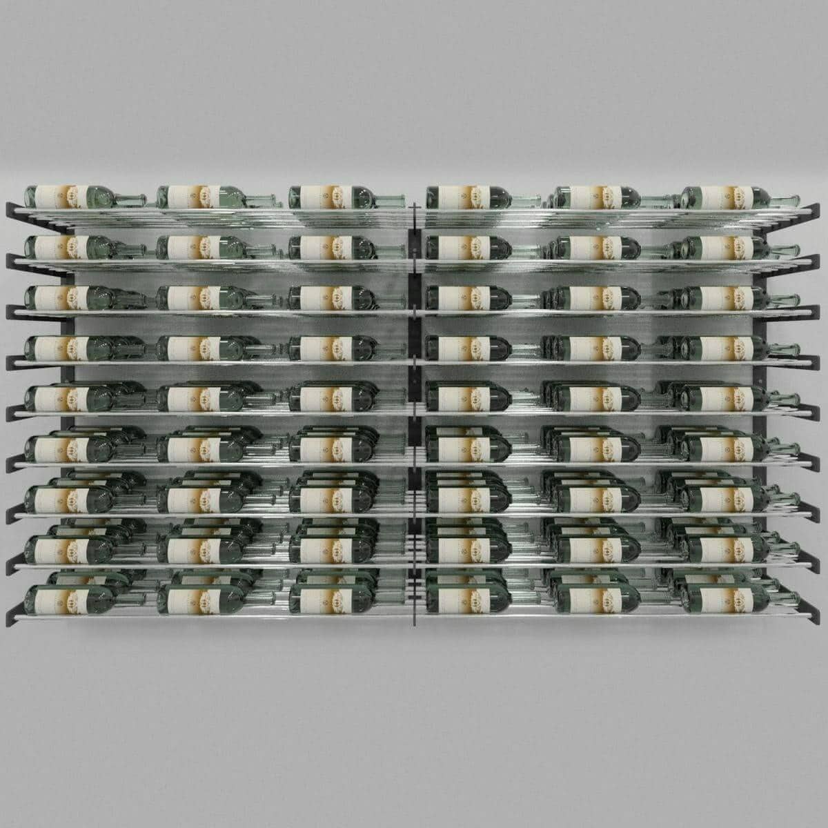 Evolution Series Wine Wall 45" extension kit, tiled black racks with bottles on grey background