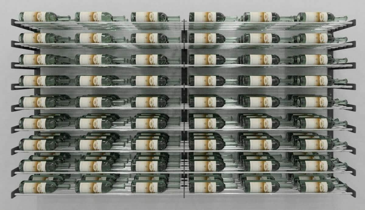 Evolution Series Wine Wall 45" extension kit, black metal wall rack holding wine bottles