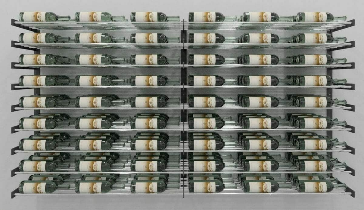 Evolution Series Wine Wall 45" extension kit, black metal wall rack holding wine bottles