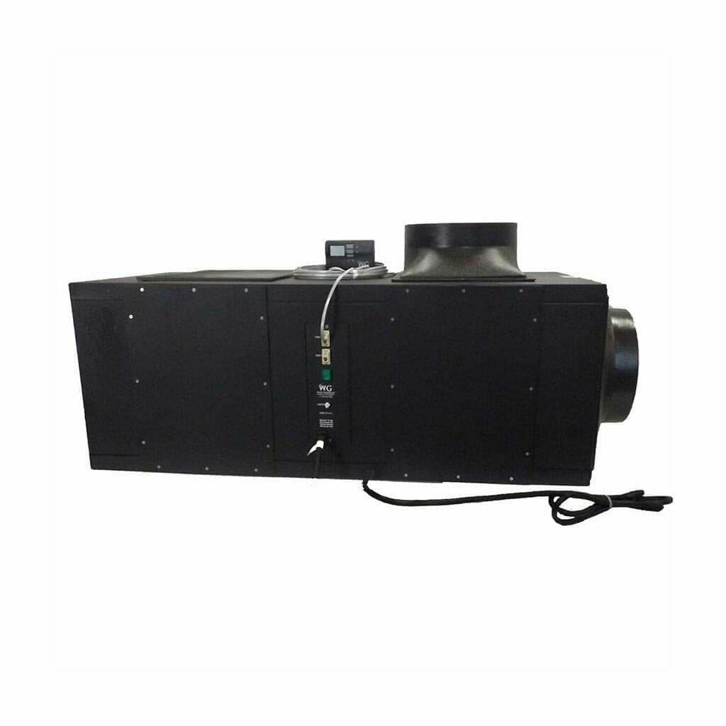 Wine Guardian D200 ducted cooling unit, black cabinet, side profile