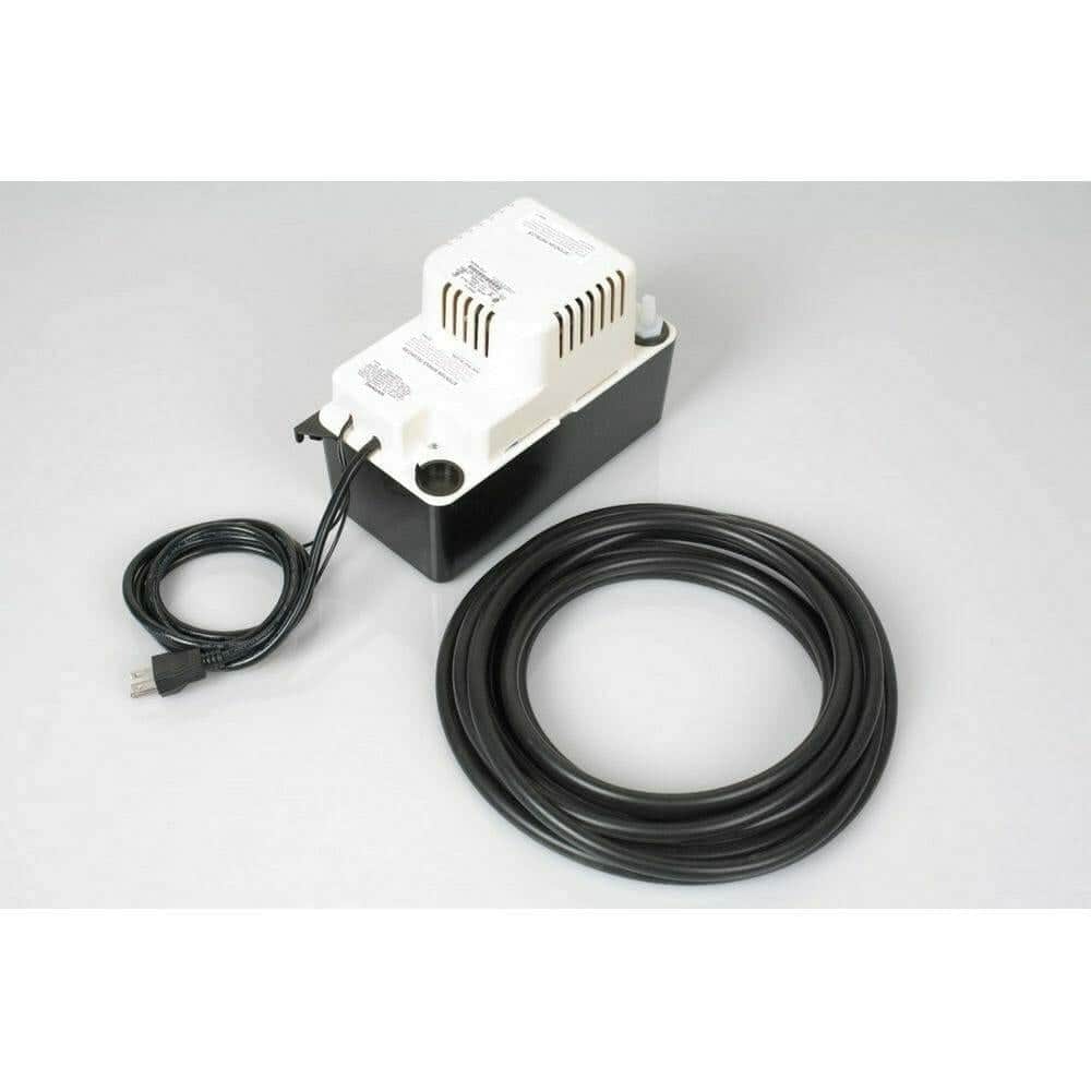 WhisperKOOL condensate pump kit with coiled drain hose on white background