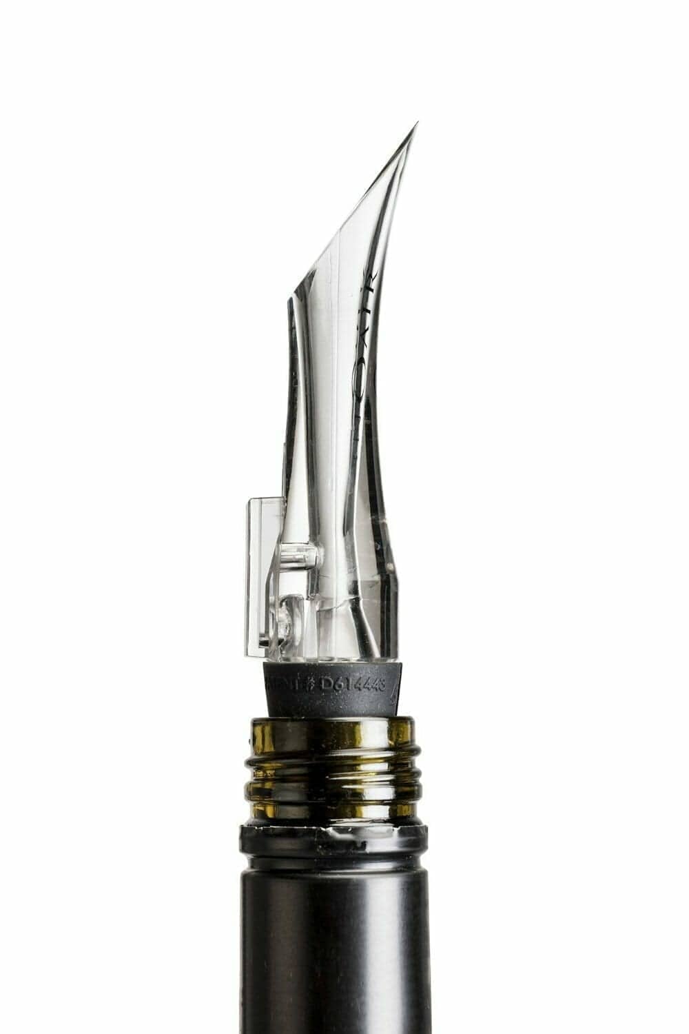 VinOair wine aerator pour spout attached to a bottle neck