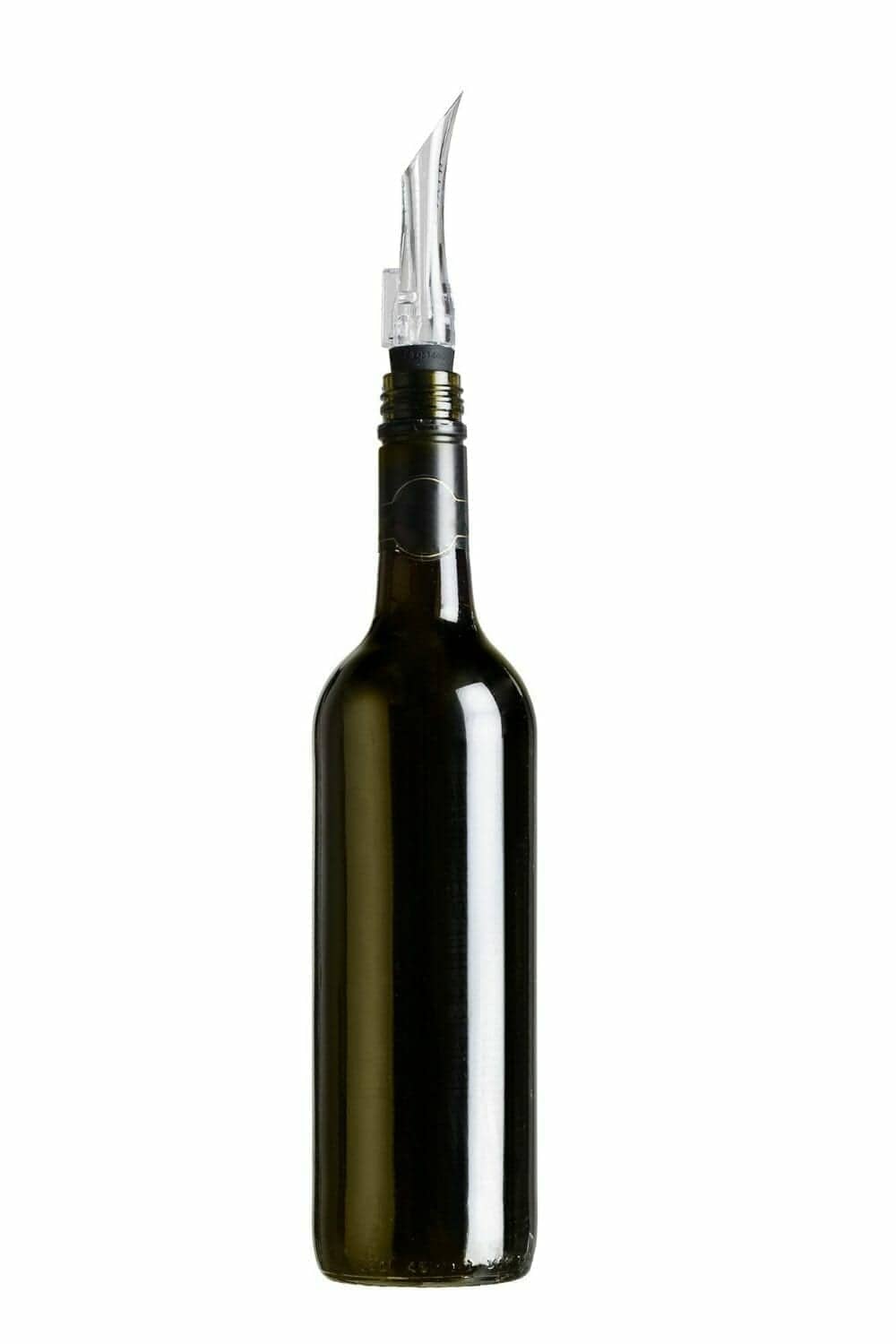 VinOair wine aerator spout on a wine bottle, tall vertical view