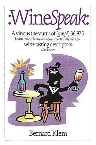 WineSpeak book cover with a cartoon illustration of a wine taster