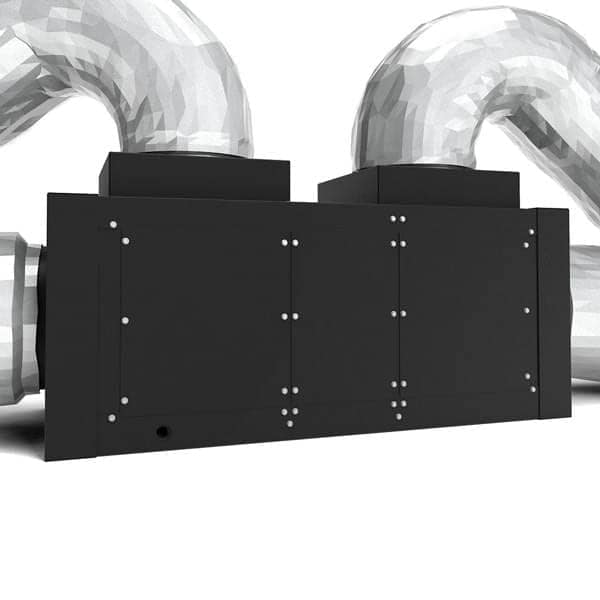 Phantom 3500 ducted cooling unit with attached silver flex ducting on white background