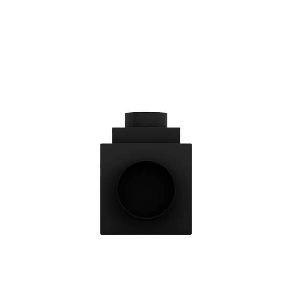 Phantom cooling unit side vent housing, matte black finish, on white background