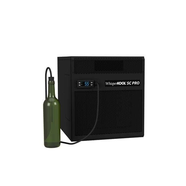 WhisperKOOL SC PRO Small cooling unit without UV light, wine bottle sensor attached, on white