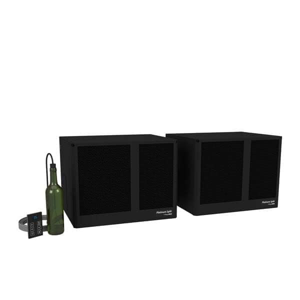 Galvanized exterior housing for a 110V split system condenser, on white background