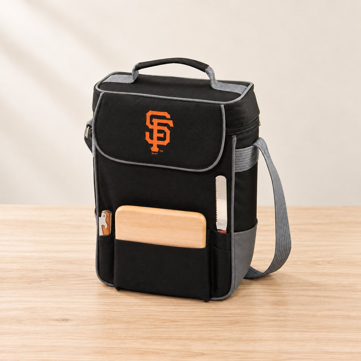 Duet 2 bottle Tote with Cheese Board – Sports Themed