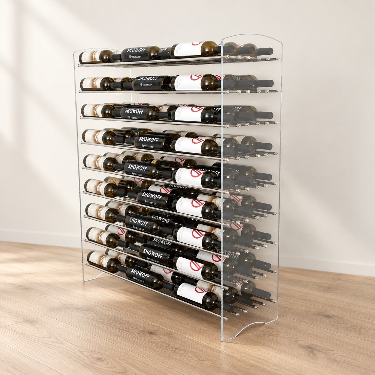 Evolution Wine Tower 47″ | Metal and Acrylic Freestanding Wine Rack Kit (81 bottles-324 bottles)